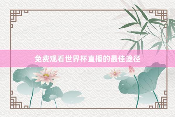 免费观看世界杯直播的最佳途径